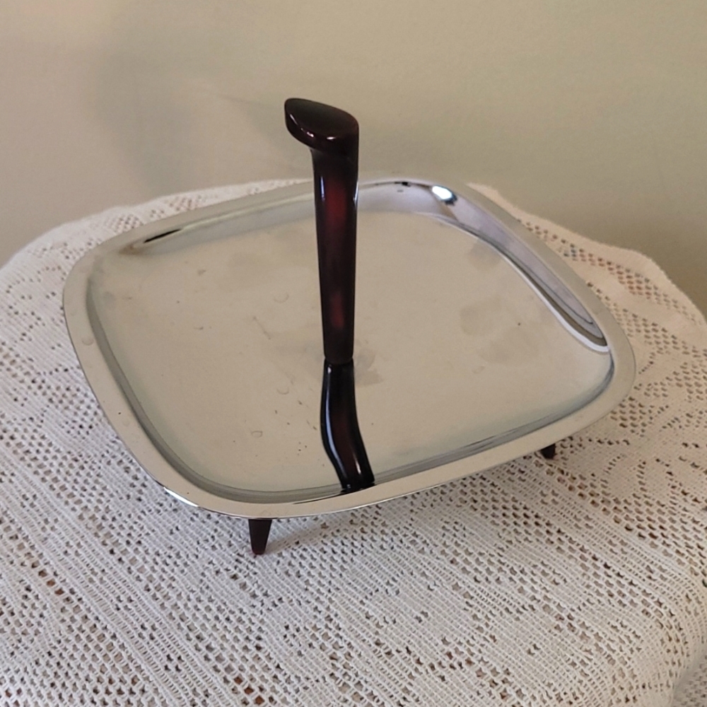 Glo Hill Chrome Footed Tray